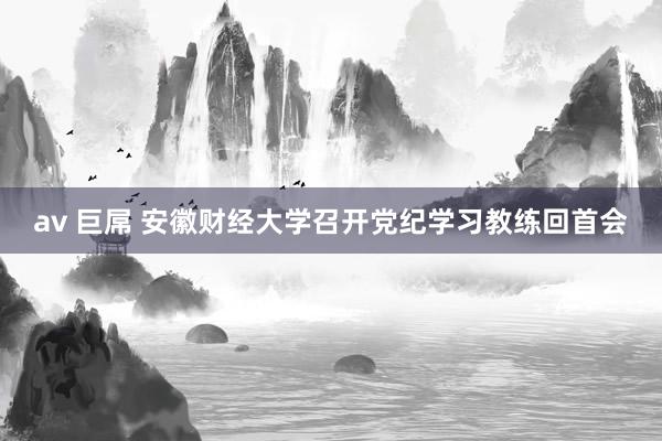 av 巨屌 安徽财经大学召开党纪学习教练回首会