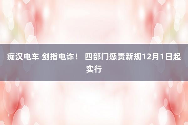 痴汉电车 剑指电诈！ 四部门惩责新规12月1日起实行