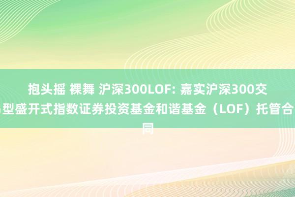 抱头摇 裸舞 沪深300LOF: 嘉实沪深300交易型盛开式指数证券投资基金和谐基金（LOF）托管合同