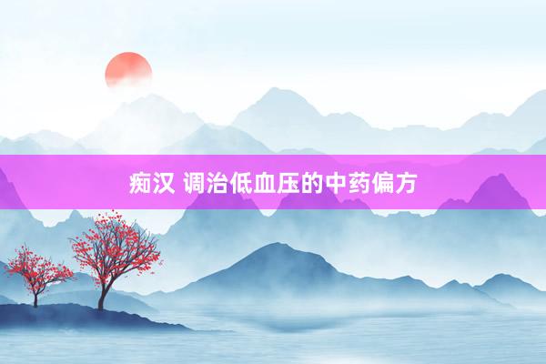 痴汉 调治低血压的中药偏方