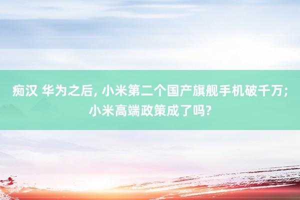 痴汉 华为之后, 小米第二个国产旗舰手机破千万;小米高端政策成了吗?