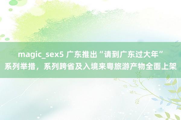 magic_sex5 广东推出“请到广东过大年”系列举措，系列跨省及入境来粤旅游产物全面上架