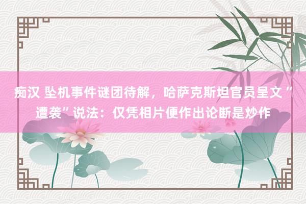 痴汉 坠机事件谜团待解，哈萨克斯坦官员呈文“遭袭”说法：仅凭相片便作出论断是炒作