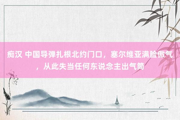 痴汉 中国导弹扎根北约门口，塞尔维亚满脸傲气，从此失当任何东说念主出气筒