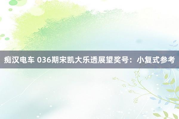 痴汉电车 036期宋凯大乐透展望奖号：小复式参考